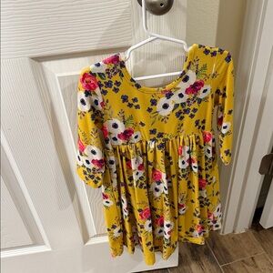 Daisy Yellow Floral Kids Dress